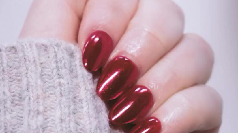 Byrdie's Mani Monday Red Chrome Holiday Nails.mp4